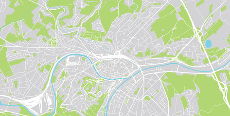 Urban vector city map of Namur, Belgium