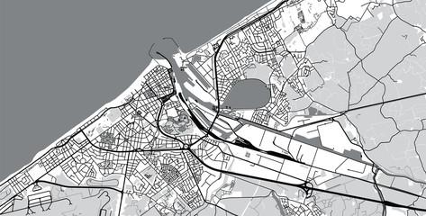 Urban vector city map of Ostend, Belgium