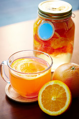 Fototapeta na wymiar Fresh orange drink 