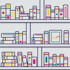 stack of books with line style. vector illustration