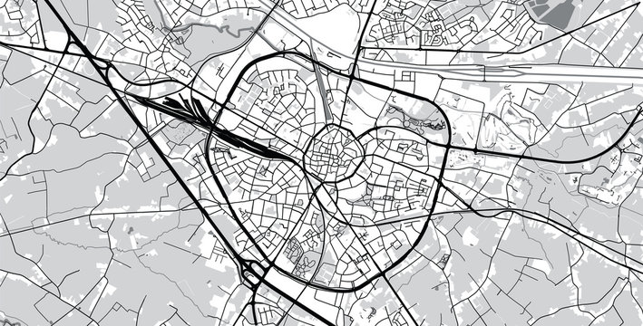 Urban vector city map of Hasselt, Belgium