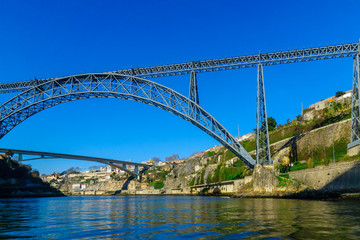 Maria Pia Bridge and the Infante bridge, in Porto