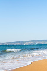 the coastline of the black sea in the Crimea in Sunny clear weather in travel and vacation