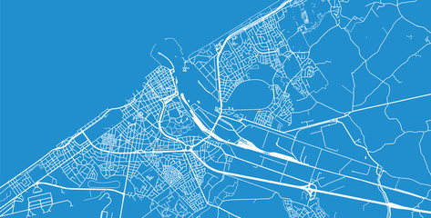 Urban vector city map of Ostend, Belgium