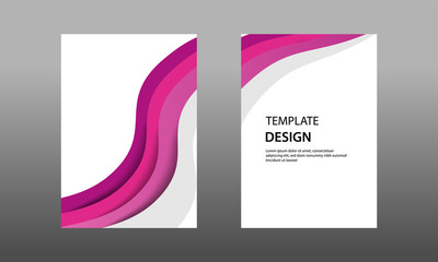 Vector illustration paper cut topographic style in elegant gradation purple and white color, wave layering. Suitable for Book cover, annual report, flyer, poster, brochure, background, banner
