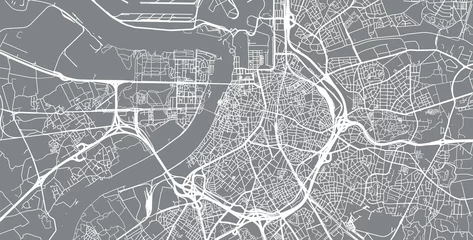 Rolgordijnen Antwerpen Stedelijke vector stadsplattegrond van Antwerpen, België