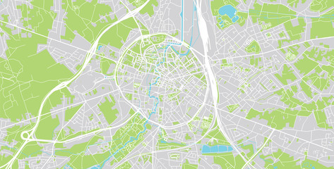 Urban vector city map of Leuven, Belgium