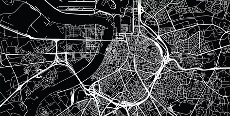 Papier Peint photo autocollant Anvers Plan de la ville de vecteur urbain d& 39 Anvers, Belgique
