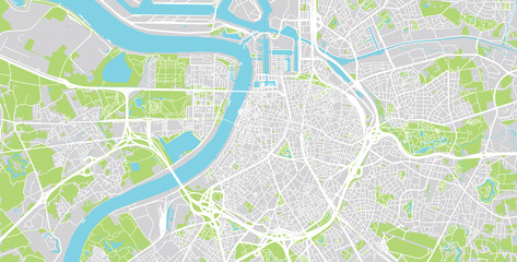 Urban vector city map of Antwerp, Belgium