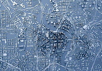 City Center 3d rendering, illustration 3d