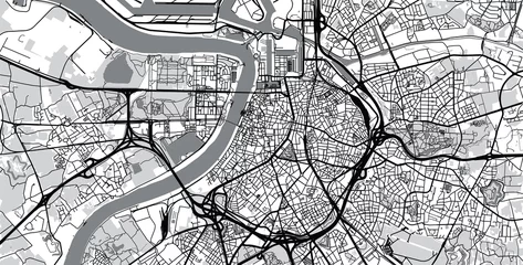 Store enrouleur Anvers Urban vector city map of Antwerp, Belgium