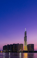 Obraz premium Landmark 81 is a super-tall skyscraper in Ho Chi Minh City, Vietnam. Landmark 81 is the tallest building in Vietnam and the 14th tallest building in the world