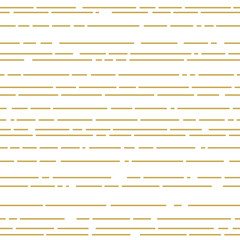 Vintage seamless vector pattern with horizontal lines and dashes in gold