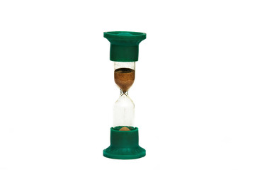 Hourglass on white background