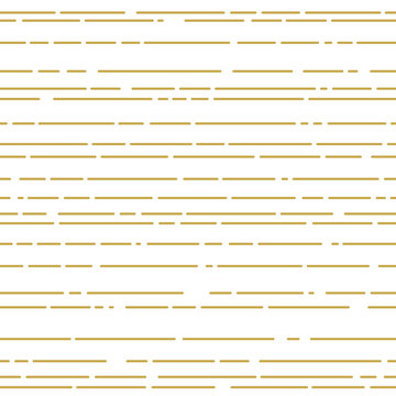 Vintage seamless vector pattern with horizontal lines and dashes in gold