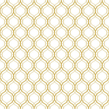 Seamless geometric vector pattern in oriental style in gold