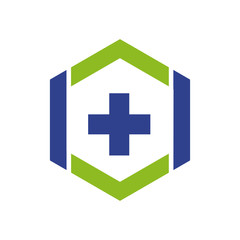 Medical and health care logo design vector template with using cross icon