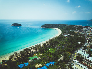Aerial view of the beautiful Kata Beach.
