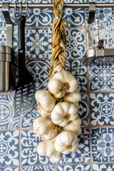 garlic braid kitchen wall