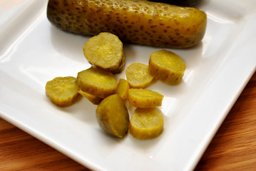 Pickles on a White Plate