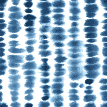 Abstract shibori indigo blue background. Seamless vector pattern