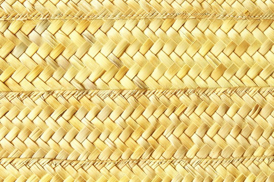 woven palm tree leaves or bamboo chips mat texture background Stock Photo |  Adobe Stock