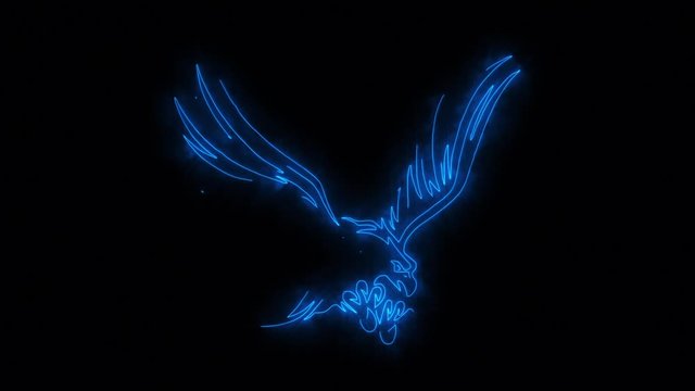Blue Burning Eagle Animated Logo with Reveal Effect