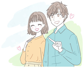 若い男女 2人 爽やか