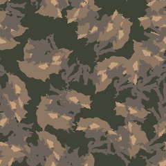 Field camouflage of various shades of green, brown and beige colors