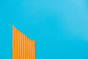 Pencils on a blue background. Yellow pencils.