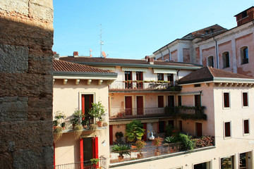 Fototapeta na wymiar Terrace in the Italian house