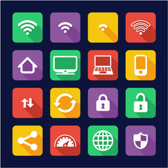Wi Fi Connection Icons Flat Design