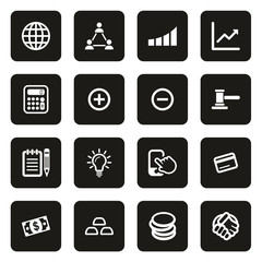 Trade or Exchange Icons White On Black