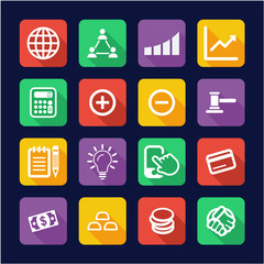Trade or Exchange Icons Flat Design