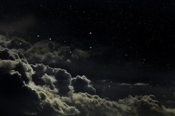 Naklejka na ściany i meble Starry night with clouds