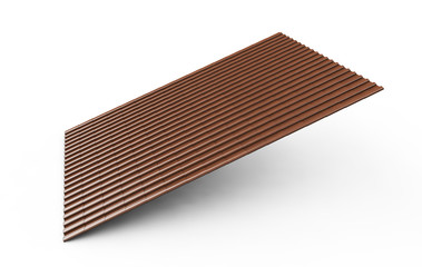 Metal tile sheets 3d render isolated on white