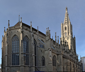 Fototapeta premium The Bern Minster (Münster) in the old town of Bern, capital city of Switzerland.