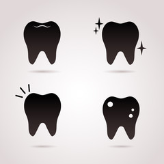 Teeth, tooth vector icon set.