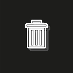 trashcan icon, vector trash bin - basket illustration - garbage basket symbol