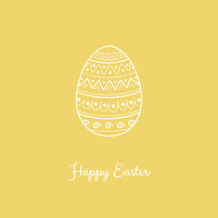 Easter card with decorative egg and greetings. Vector