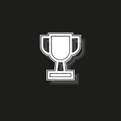 Trophy cup icon - gold prize isolated, award winner prize, achievement symbol