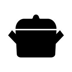 Pot monochrome icon in trendy flat style isolated on white background - vector