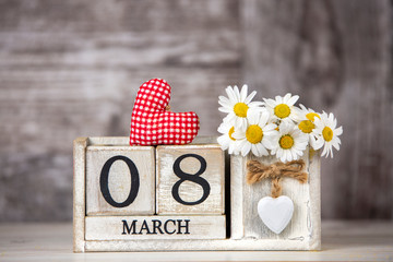 March 8th wooden calendar, World Woman's Day