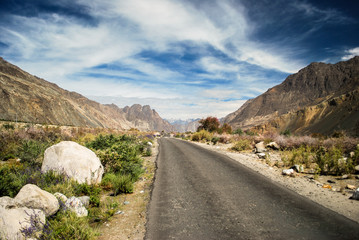 Road in Nubra Valley, Ladakh, India.
