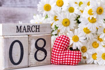 March 8th wooden calendar, World Woman's Day