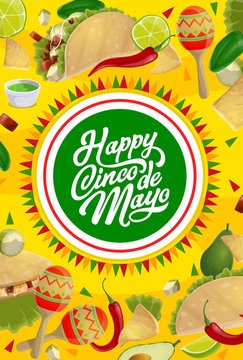 Cinco de Mayo Mexican holiday food and maracas
