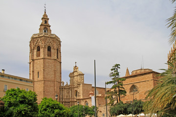 Fototapeta na wymiar Miguelete is the bell tower of Valencia Cathedral in Spain