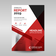 Red geometric annual report template