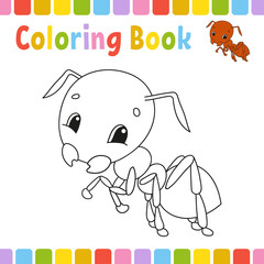 Coloring book pages for kids. Cute cartoon vector illustration.