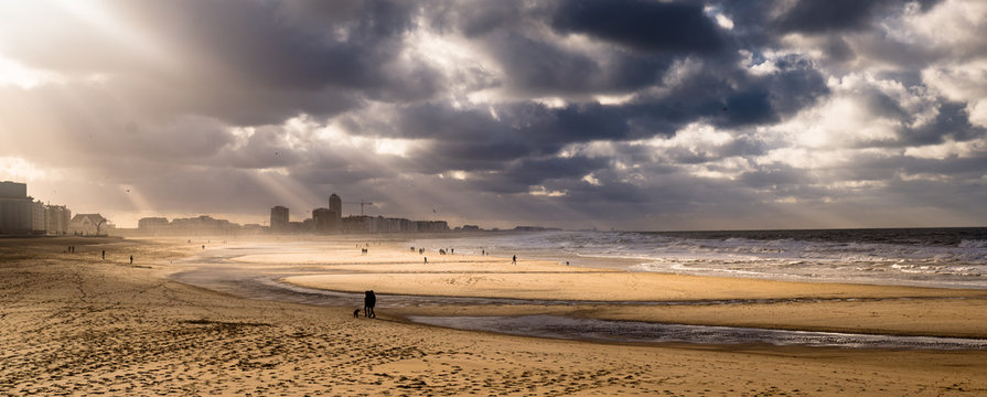God rays over a town in Belgium